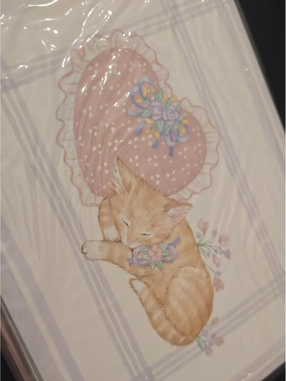Vintage 1992 Current Country Cordials Sleeping Kitten Note Cards NOS